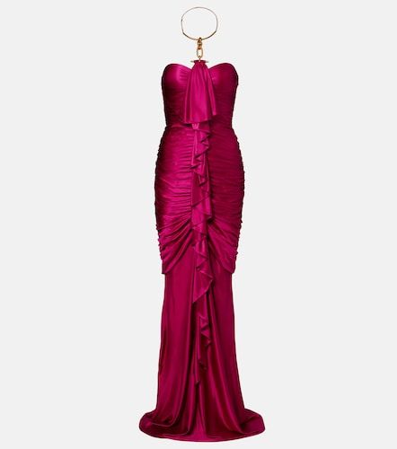Balmain Robe longue en satin - Balmain - Modalova