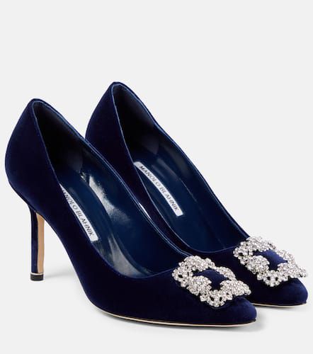 Escarpins Hangisi 90 en velours à ornements - Manolo Blahnik - Modalova