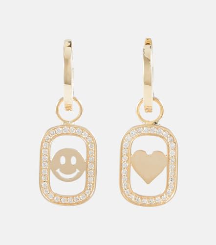 Boucles d'oreilles Open Icon en or 14 ct et diamants - Sydney Evan - Modalova