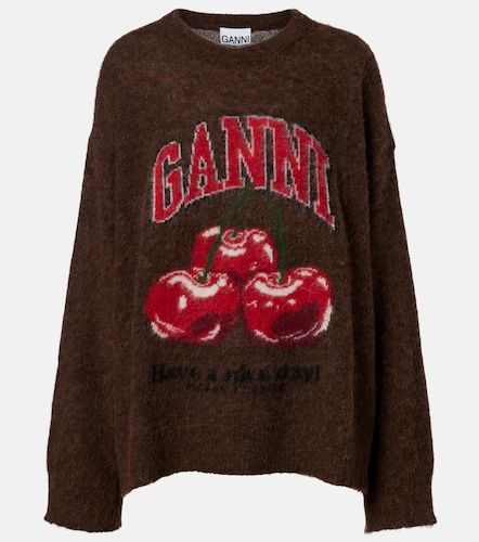 Pull en alpaga et laine mélangée imprimée - Ganni - Modalova