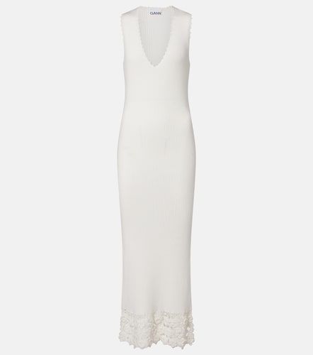 Ganni Robe midi en coton mélangé - Ganni - Modalova