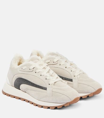 Baskets Monili en daim et shearling - Brunello Cucinelli - Modalova