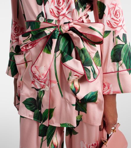 Blouse en soie mélangée a fleurs - Dolce&Gabbana - Modalova