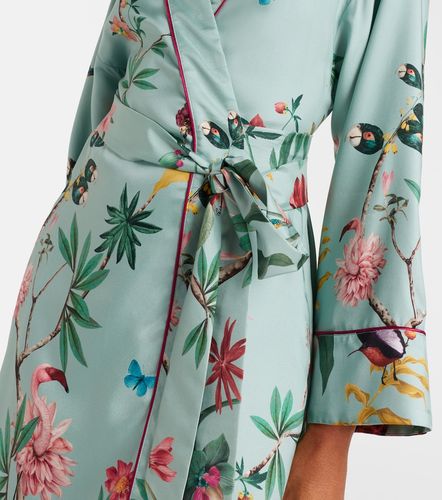 Robe portefeuille Midnight en soie à fleurs - La DoubleJ - Modalova