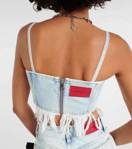 Bustier en denim distressed - Alessandra Rich - Modalova