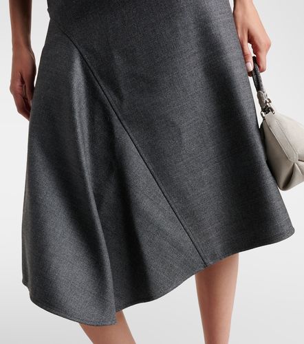 Jupe midi asymétrique en laine vierge - Brunello Cucinelli - Modalova