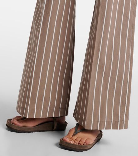 Pantalon ample rayé en coton mélangé - Brunello Cucinelli - Modalova