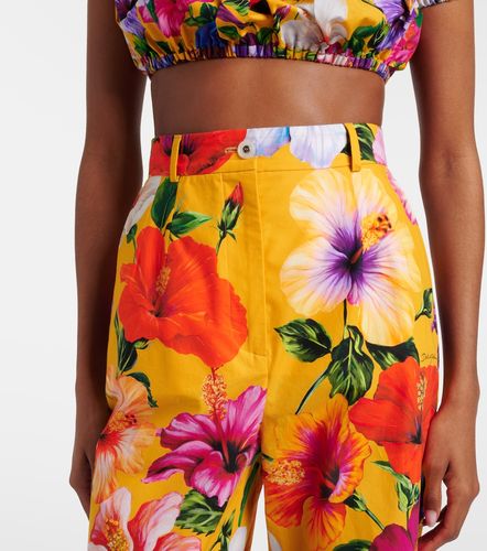Pantalon ample en coton à fleurs - Dolce&Gabbana - Modalova