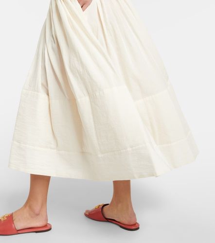 Jupe midi en coton et lin - Tory Burch - Modalova