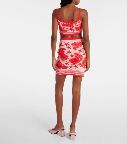 Crop top en coton mélangé jacquard - Versace - Modalova