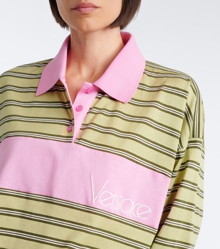 Polo oversize en coton à rayures - Versace - Modalova