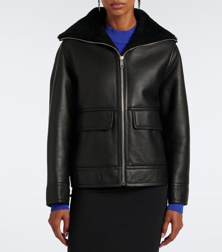Veste en cuir doublée de shearling - Yves Salomon - Modalova