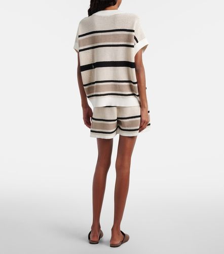 Short en coton ajouré rayé - Brunello Cucinelli - Modalova