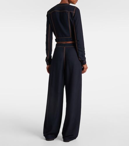Alaïa Veste cropped fluide en laine mélangée - Alaia - Modalova