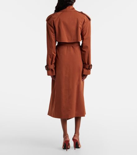 Trench-coat oversize en coton et soie - Saint Laurent - Modalova