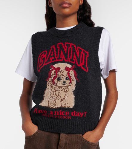 Gilet en laine mélangée imprimée - Ganni - Modalova