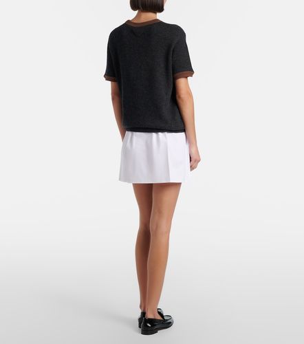 Mini-jupe à plis en coton et laine - Prada - Modalova