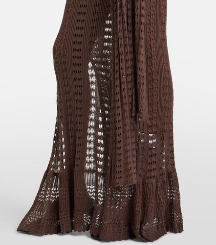 Robe longue en maille pointelle à volants - Aya Muse - Modalova