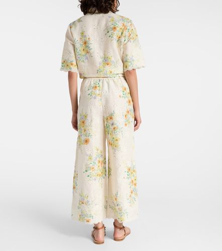 Alémais Pantalon ample Juliette en lin à fleurs - Alemais - Modalova