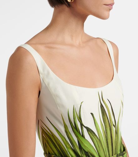 Robe midi en coton mélangé à imprimé - Oscar de la Renta - Modalova