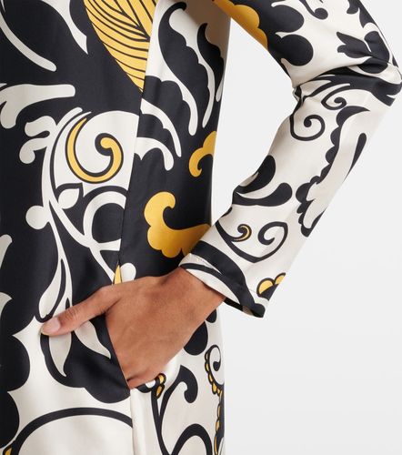 Robe midi Swing imprimée en soie - La DoubleJ - Modalova