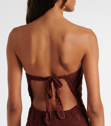 Robe bustier en crochet de coton à fleurs - Anna Kosturova - Modalova