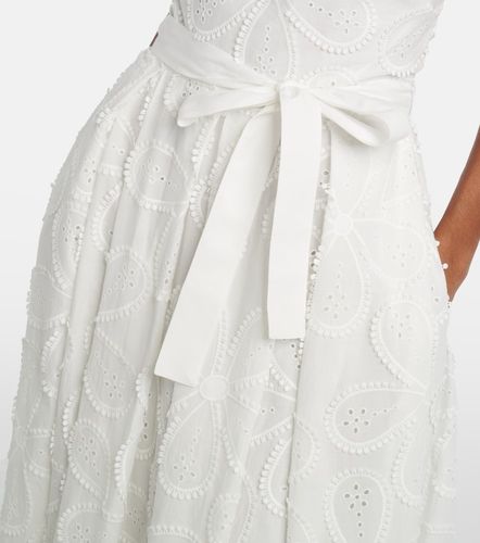 Robe midi brodée en coton mélangé - Elie Saab - Modalova
