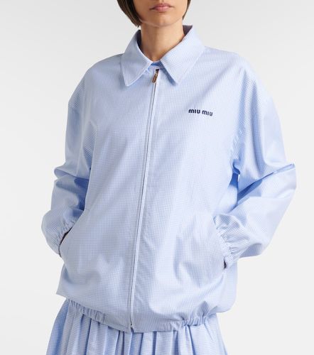 Miu Miu Blouson en coton à logo - Miu Miu - Modalova