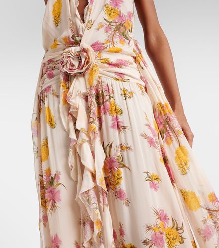 Robe longue en georgette à fleurs - Blumarine - Modalova