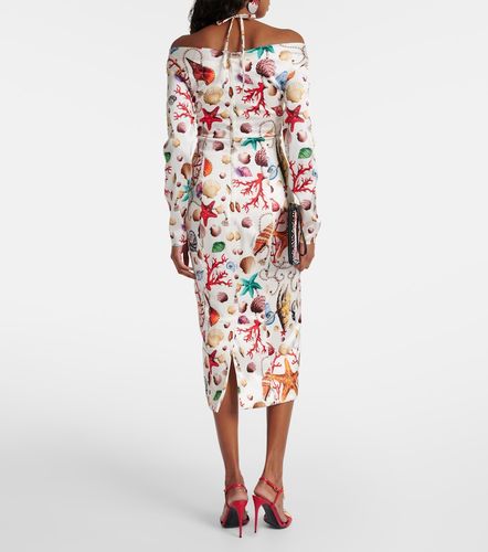 Robe midi Capri en soie mélangée imprimée - Dolce&Gabbana - Modalova