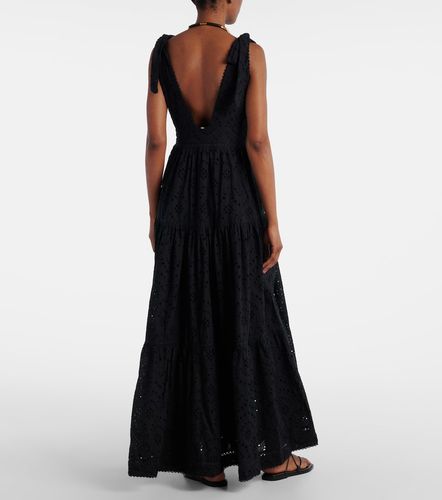 Robe longue Perla brodée en coton - Poupette St Barth - Modalova