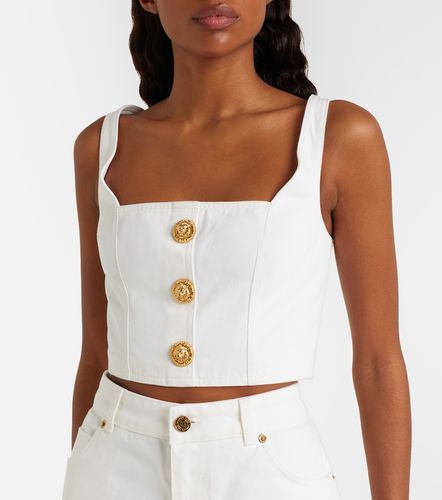 Balmain Top court en jean - Balmain - Modalova