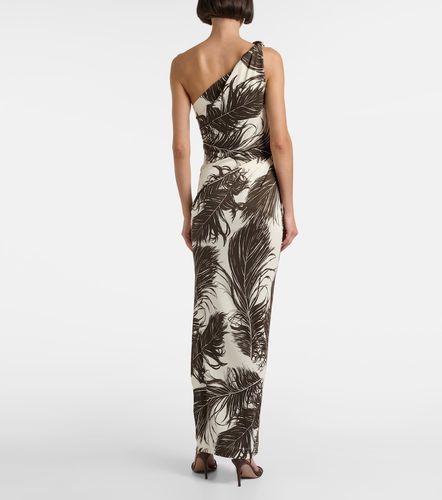 Robe longue asymétrique imprimée - Oscar de la Renta - Modalova