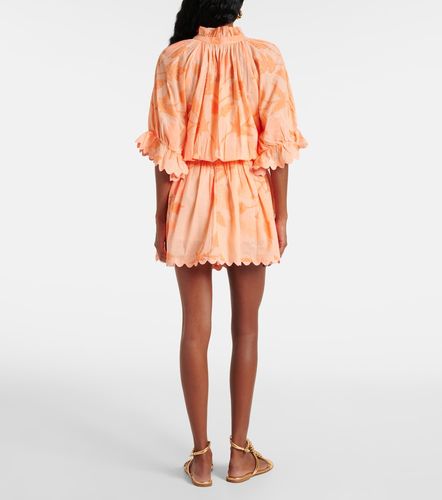 Robe chemise en coton à fleurs - Juliet Dunn - Modalova