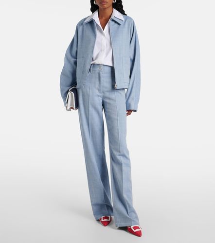 Mules Maysale 70 en raphia et cuir - Manolo Blahnik - Modalova