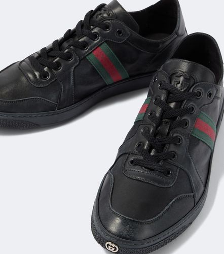 Baskets Stretch Web Stripe en cuir - Gucci - Modalova