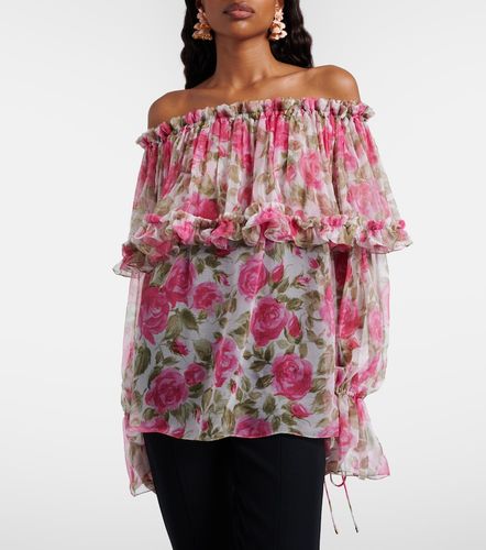 Chloé Top en soie imprimé à encolure bardot - Chloe - Modalova
