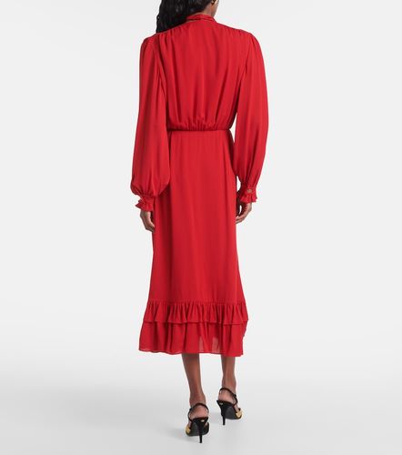Robe en georgette de soie à volants - Valentino - Modalova