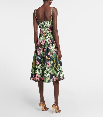 Robe midi imprimée en coton mélangé - Oscar de la Renta - Modalova