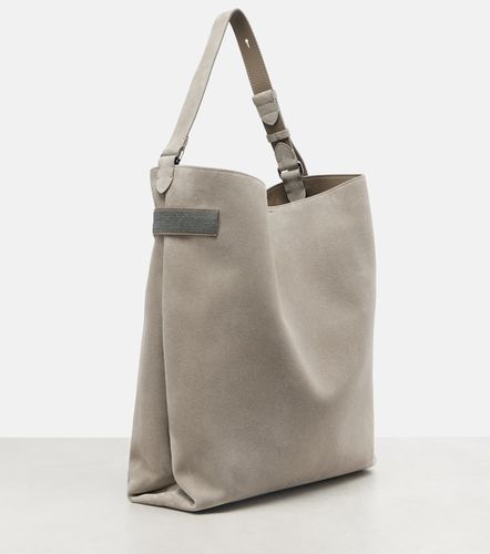 Sac Essence Monili Large en daim - Brunello Cucinelli - Modalova