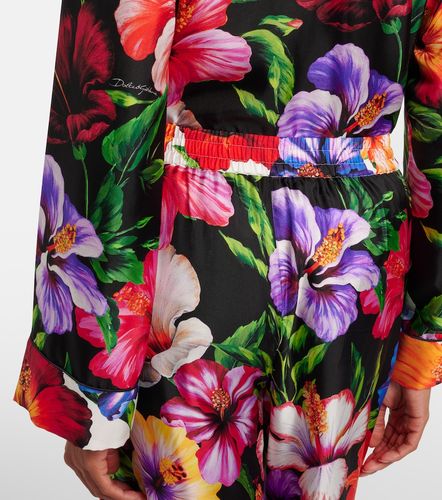 Pantalon ample en soie à fleurs - Dolce&Gabbana - Modalova