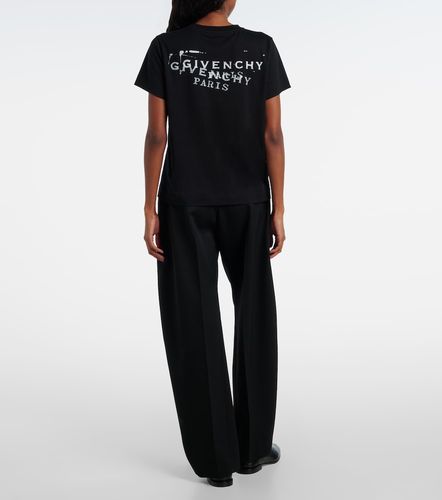 T-shirt rayé en coton à logo - Givenchy - Modalova
