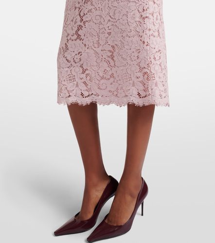 Robe de cocktail en dentelle de coton mélangé - Dolce&Gabbana - Modalova