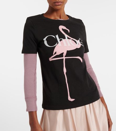Chloé T-shirt en coton à logo - Chloe - Modalova