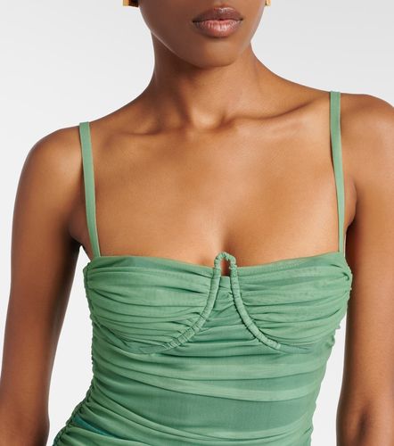 Robe longue en résille à imprimé - SIR - Modalova