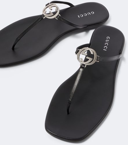 Gucci Tongs Interlocking G en cuir - Gucci - Modalova