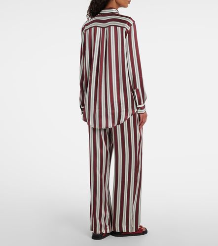 Chemise de pyjama rayée en satin de soie - Asceno - Modalova