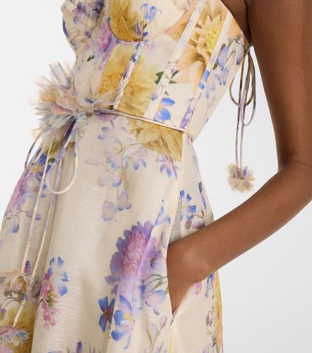 Robe midi Luna en lin et soie à fleurs - Zimmermann - Modalova