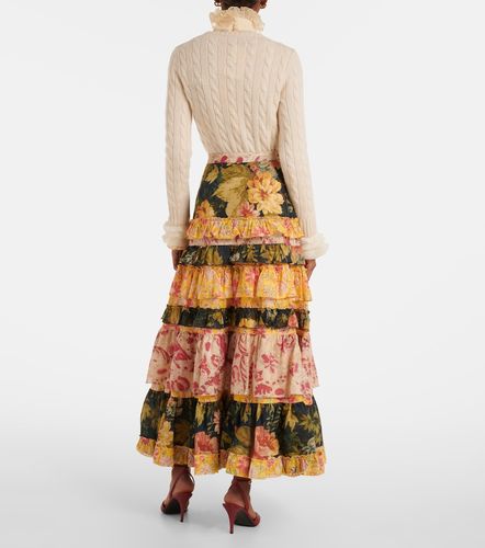 Jupe longue en coton à fleurs - Valentino - Modalova