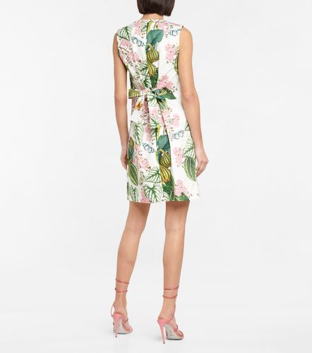 Robe en coton mélangé à fleurs - Oscar de la Renta - Modalova